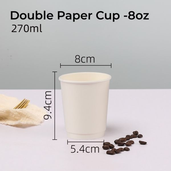Simple Style Customized Request Double-Wall Kraft Disposable Paper Cup for Coffee