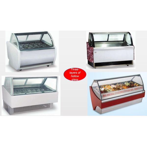 -24℃ Degree Ice Cream Showcase Freezer Intelligent Precise Temperature Control