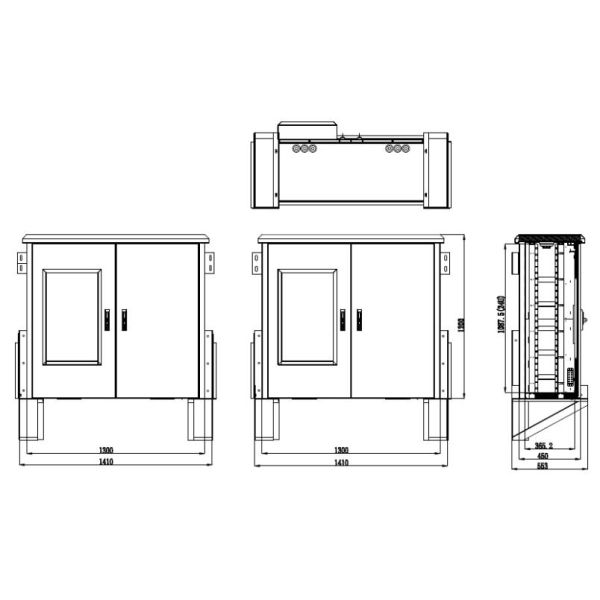 Two Compartment 24U 3C Outdoor Wall Enclosure