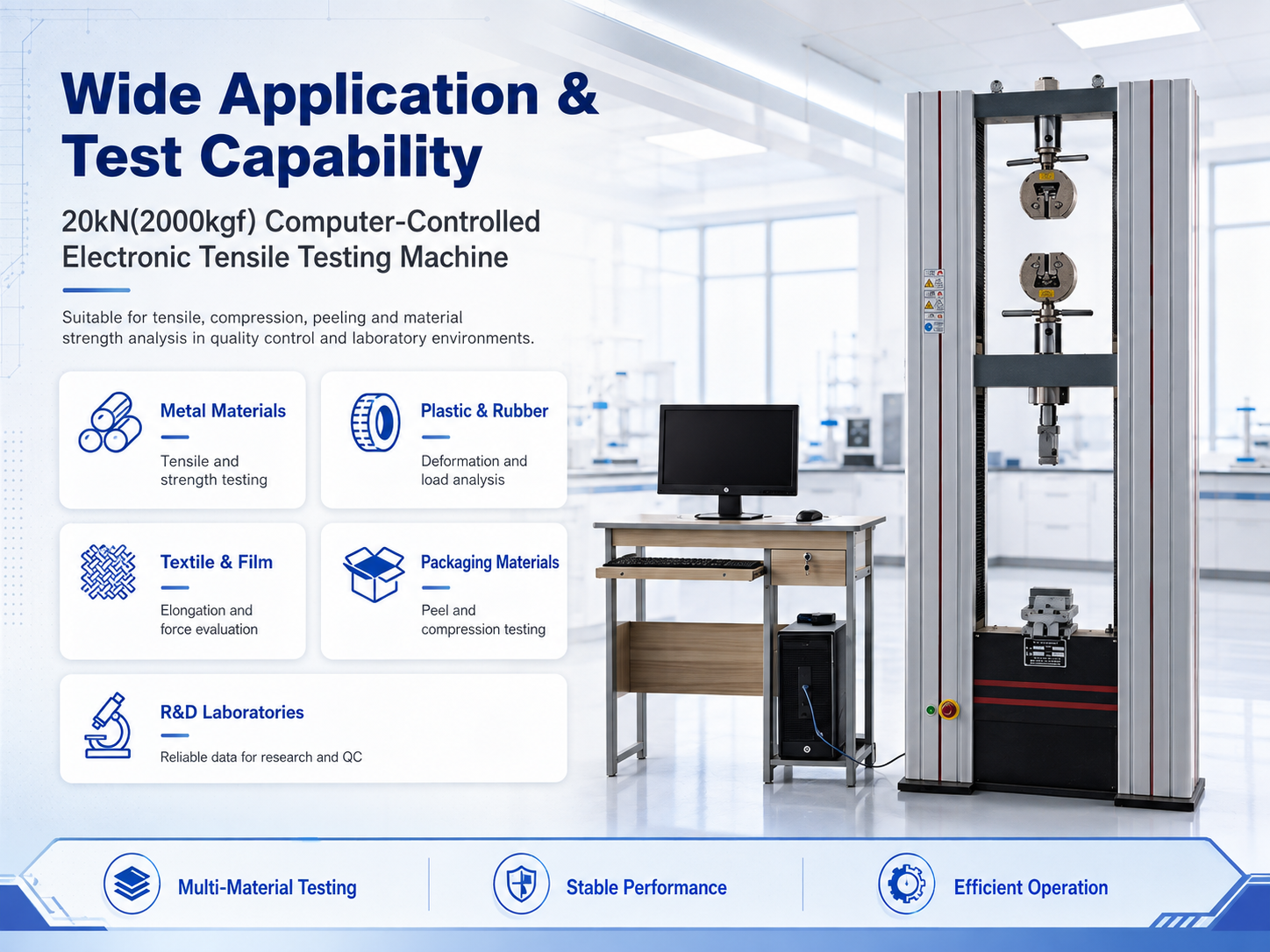 Digital Material Testing Machine Computer Control Tensile Strength Testing