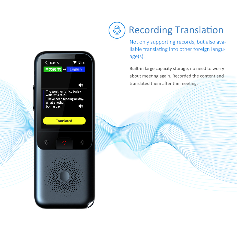 Portable Electronic Smart Language Translator Device Simultaneous Voice Photo Translation