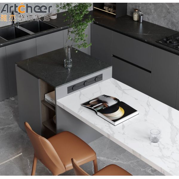 Solid Wood Custom Size L Shape Kitchen Cabinet with Eco-Friendly Material for Modern Modular Kitchens