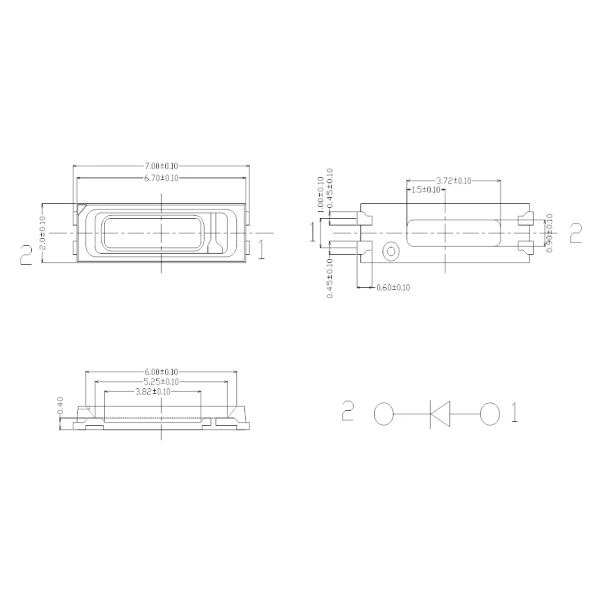 High quality 7020 SMD LED White Light without Color Difference for TV Backlight
