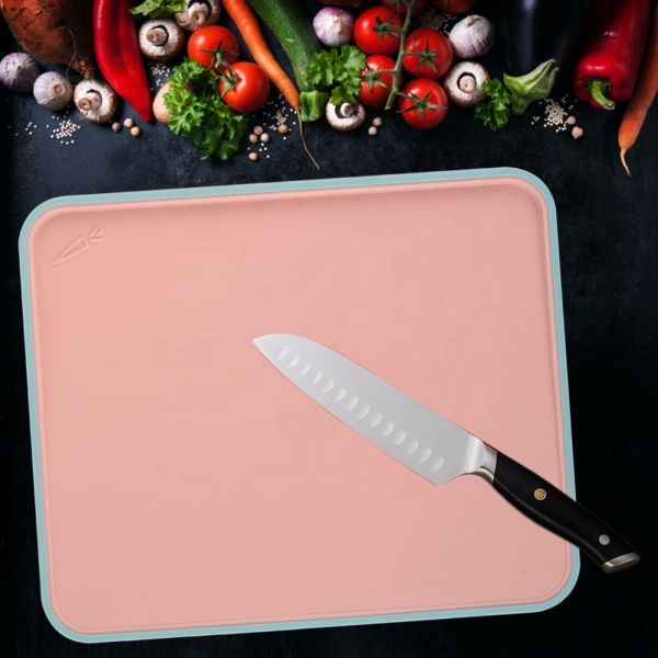 Custom Colored PP Chopping Blocks With Tray Index Plastic Cutting Board Set Large Size