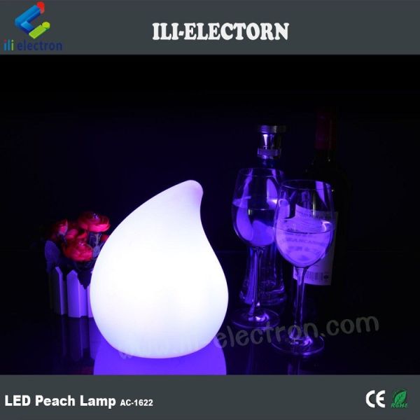 color changing illuminated peach shape table lamps