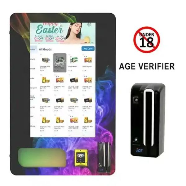 Interactive Wall Mount Touch Screen Smart Hotel Vending Machine Cashless Payment System Coin Credit Card Token QR Code SDK