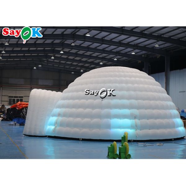 Inflatable Igloo Tent Pure White LED Inflatable Tent Lighting Round Dome For Disco Party Events