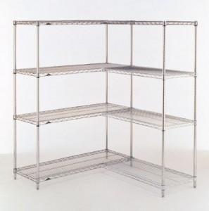 Heavy Duty Industrial Wire Mesh Shelving , Chrome Storage Shelves With Wheels