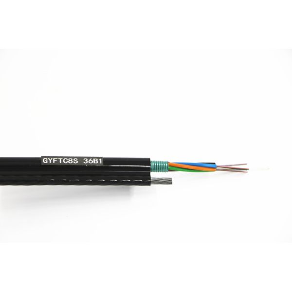 PE Outer Sheath Fiber Optic Network Cable Outdoor GYFTC8S Steel Wire Stranded