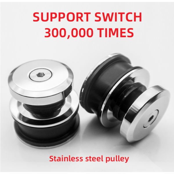 Silver Shower Sliding Door Fitting Set for Customized Bathroom Enclosure Hardware
