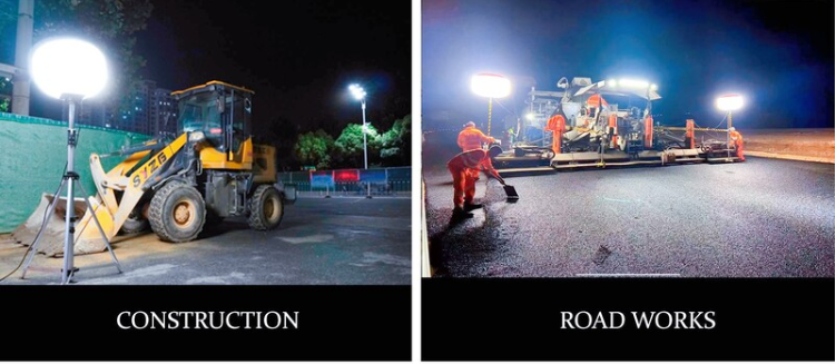 1000W Portable Balloon Lights Mobile Tower For Road Construction