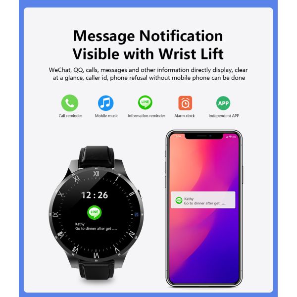 IPS 400*400 Screen 4G Round Shape Smartwatch Pedometer Heart Rate
