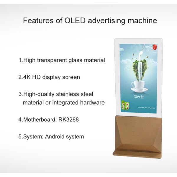 Floor Standing RK3288 OLED Screen Digital Kiosk Display