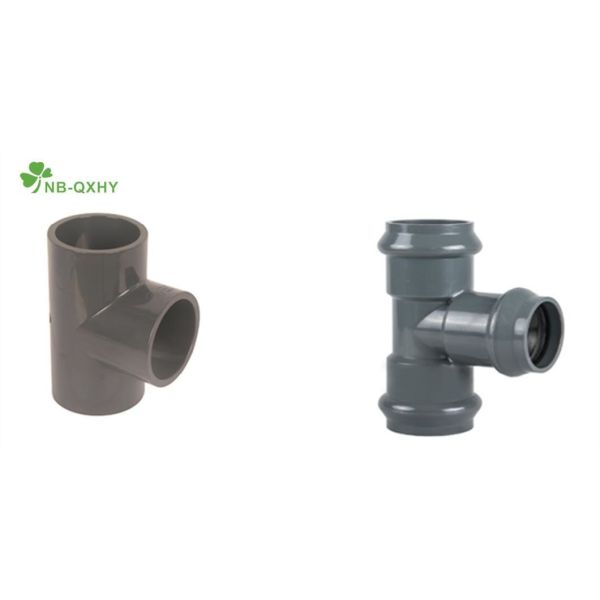 Water CPVC Tee Pipe Fitting with Socket Pn10/Pn16 Glue/Thread Connection Design