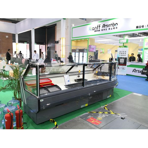 Hygenic Durable Refrigerated Serve Over Display Counter Refrigerated Showcase