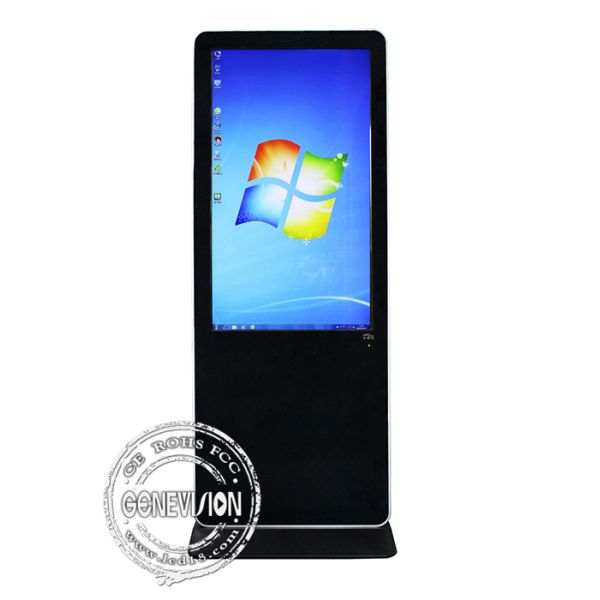 IR Touch Screen Terminals 10 LCD Advertising Touch Computer Stand With Face Recognition Camera