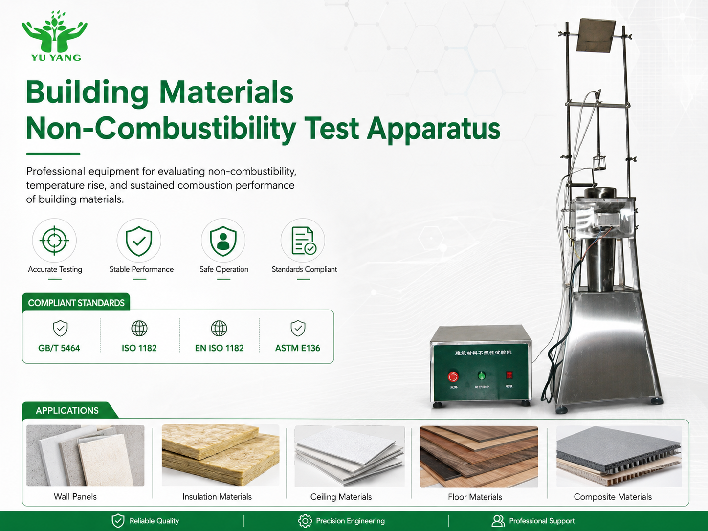 Building Materials Non-Combustibility Test Apparatus ISO 1182 ASTM E136 Fire Testing Equipment