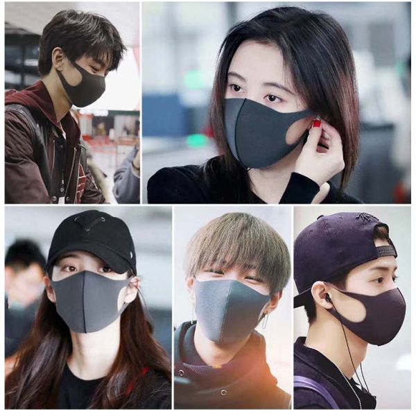 Black 3D Sponge Foam KN90 Particulate Filtering Mask
