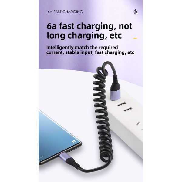 20V PD Charging Cable 100W USB-C Cable TPE Braid 5A Portable for Power Bank