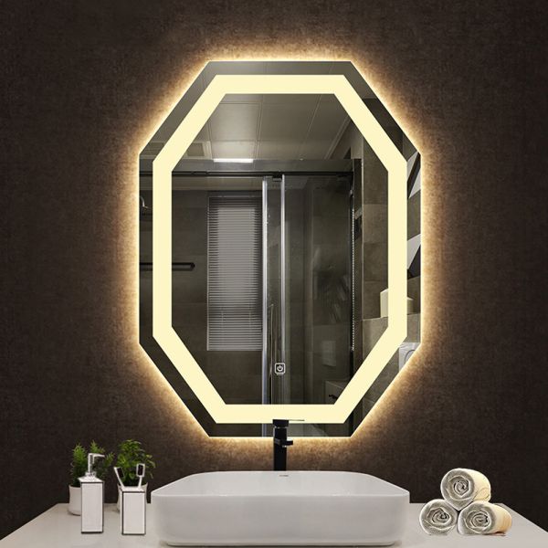 Smart Led Touch Switch Bathroom Mirror with Antifog Function and Modern Glass Mirror