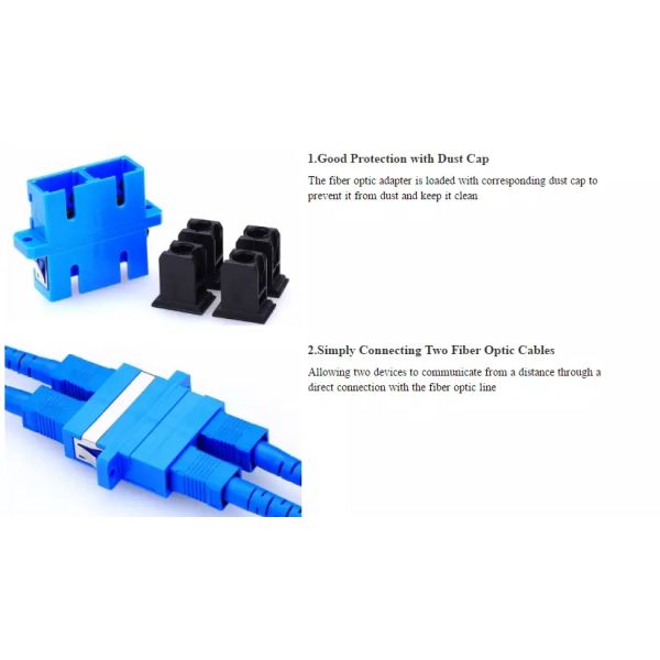 Blue Color Fiber Optic Cable Adapter Single Mode Duplex For FTTX Network