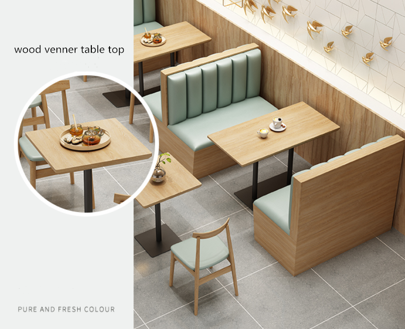 Customize Wooden Restaurant Booth Seating Sofa Bench With Table Sets