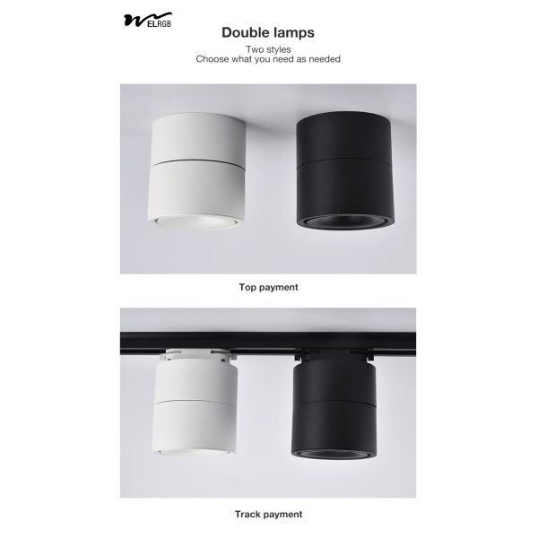 Remote Control Switch Mode LED Cylindrical COB Open-Mounted Downlights for Smart Home