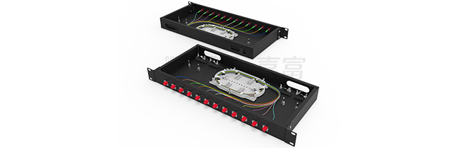12Cores FC Adapter 1U Height Rack Mount Fiber Patch Panel Optical Cable Pigtail Patch Cord Connection Fusion Box