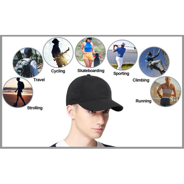 Custom Sports Golf Hat Fitted Solid Caps Performance Cap, Performance Running Hat, Stretchy Fabric with Vented Mesh
