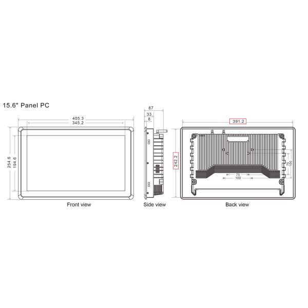 Phoenix Terminal Vandalproof Industrial LCD Panel 1920x1080