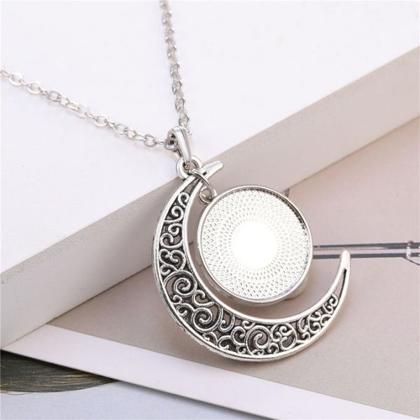 Personalized Moon Necklace Sublimation Pendant Necklaces Blanks