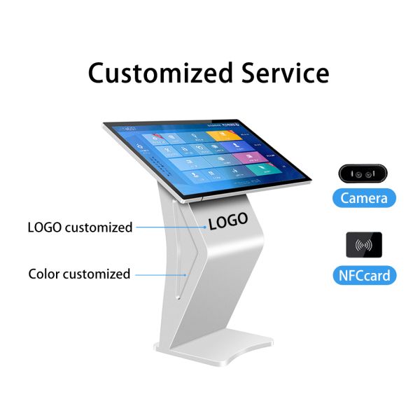 55" Horizontal Digital Signage Touch Screen Information Query Kiosk Interactive Slanted Display Console Board OEM