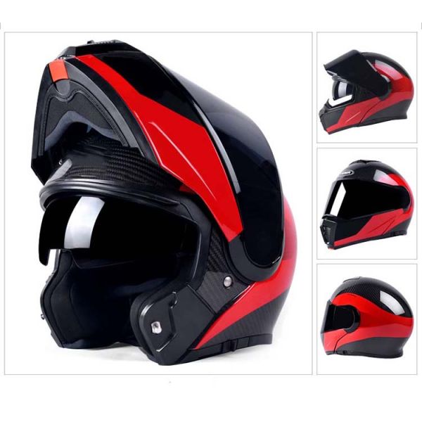 Design Custom DOT ECE Approved Carbon Fiber Modular Motorcycle Helmet