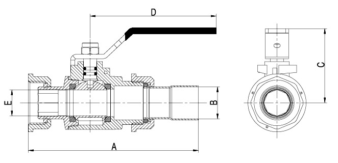 Thread Connection 7/8" x 28mm Brass Gas Valves