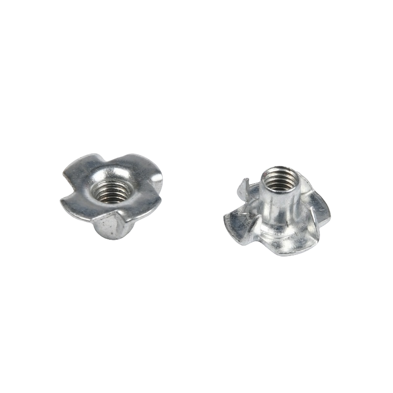 High Quantity Normal White M8 Four Claw Full-thread Hook Iron Sheet T-nut Insert for Furniture in Automotive Industry