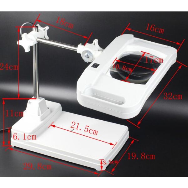 Super Bright Table Top Magnifying Lamp Rectangle Standard Lens Or Optical Lens