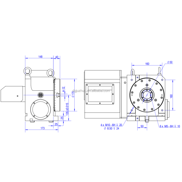 Load capacity and torque specifications for 4-Axis Rotary Table