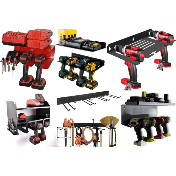 Power Tool Storage Rack Pegboard Mounted Workshop Shelf for Workbench Warehouse