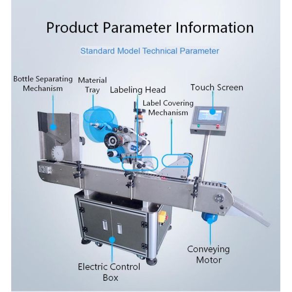 Full Automatic Horizontal Round Bottle Labeling Machine CH-305 for Plastic and Glasses Bottles