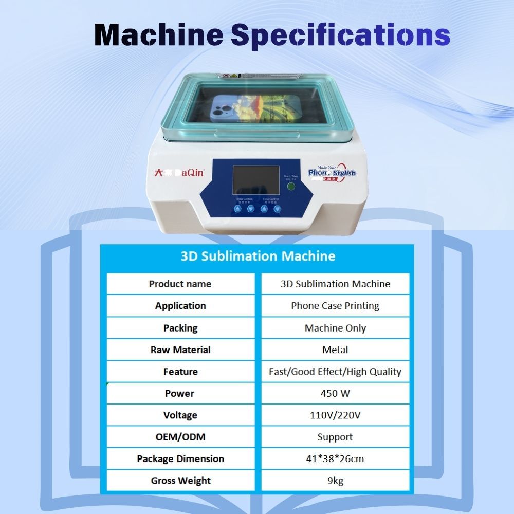 Multi-Color 3D Sublimation Printing Machine with 360° Vacuum Full-Wrap Technology and 110-240V AC Wide Voltage