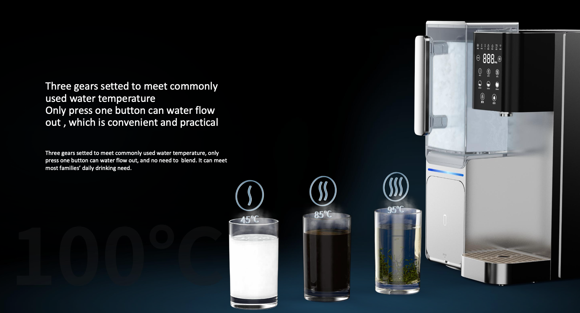 Intelligent Hot Runner Circulation RO Water Purifier with Hidden Sensor Easy Clean Tank