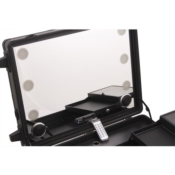 Aluminum Led Makeup Case Multimedia Bluetooth FM System With Speakers