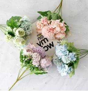 Quality Home Furnished Dahlia Artificial Silk Flowers Arrangement For Wedding Valentine