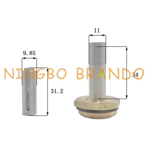 2/2 Way Brass Seat Stainless Steel Refrigeration Solenoid Valve Stem 0