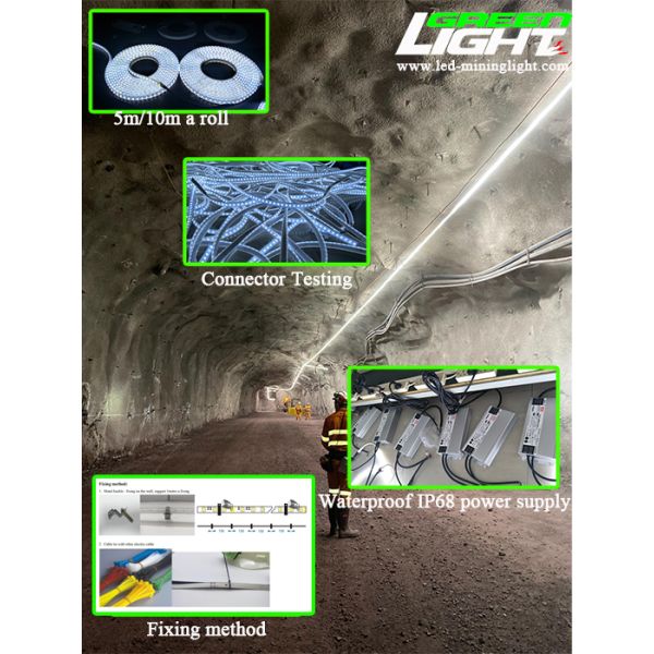 Epistar 5050 2000lum Led Flexible Tape Light 24VDC 80CRI For Mining