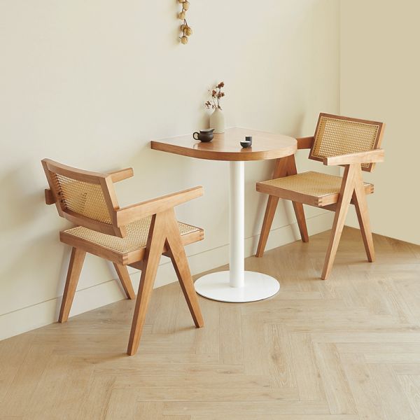 Round Square PANEL Wood Style Rack Study Table for Modern Design Dining Hall and Cafe Restaurant Eating