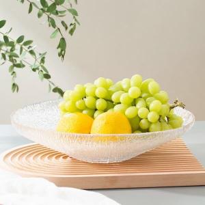 China Extra Large Clear Glass Fruit Bowl Centerpiece 30cm Bowls And Plates Machine Made on sale