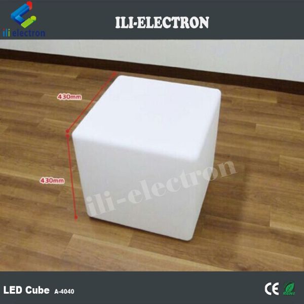 waterproof colorful light up cube chair