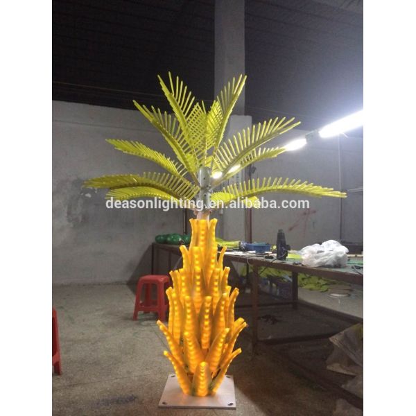 illuminated palm tree