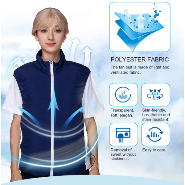 Outdoor Work Cooling Vests with Fan Cooling and Quick-drying Polyester Shell Material